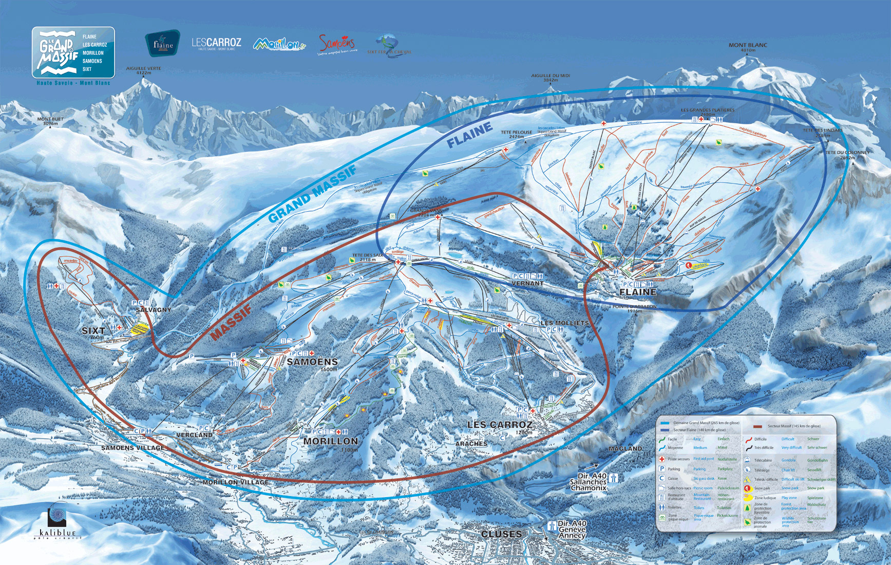 mapa tras ski Flaine