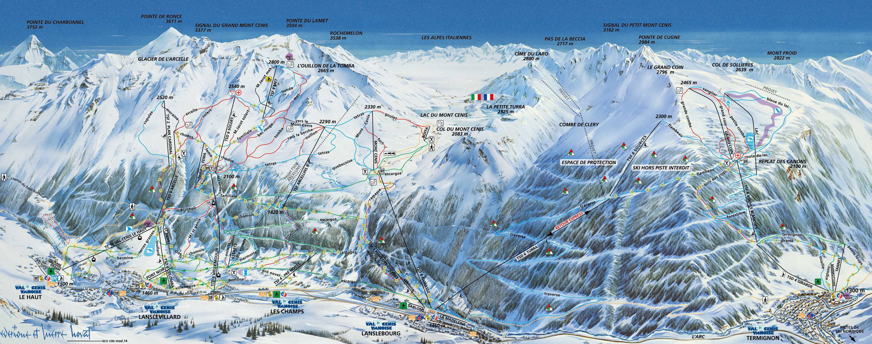 mapa tras ski w Termignon