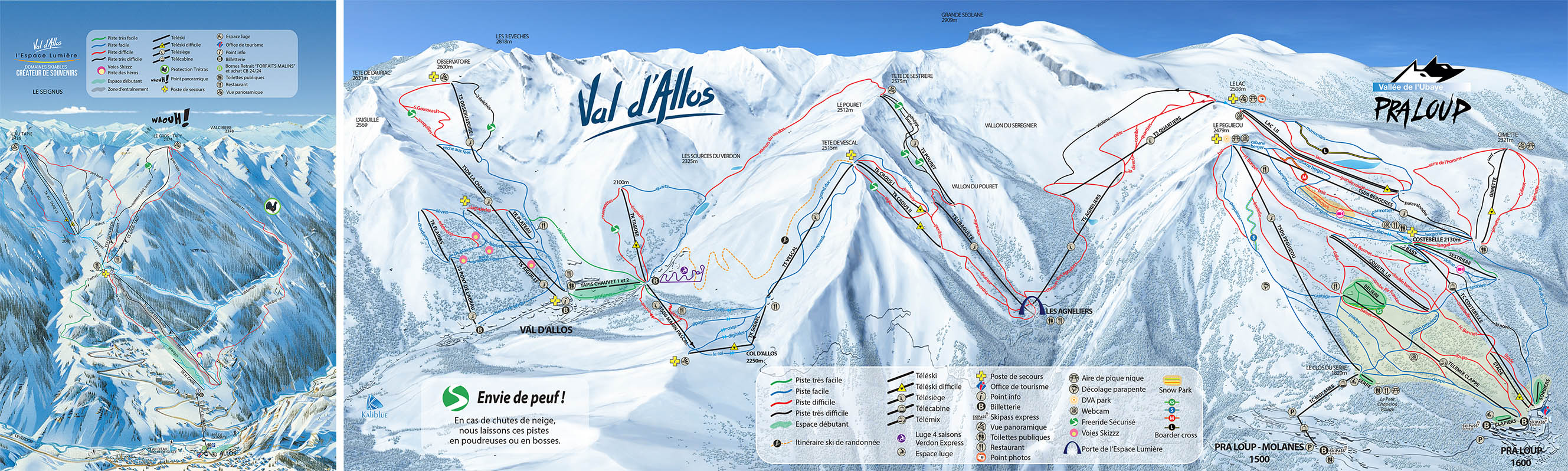 mapa tras ski w Val d’Allos