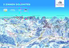 mapa tras ski 3 zinnen