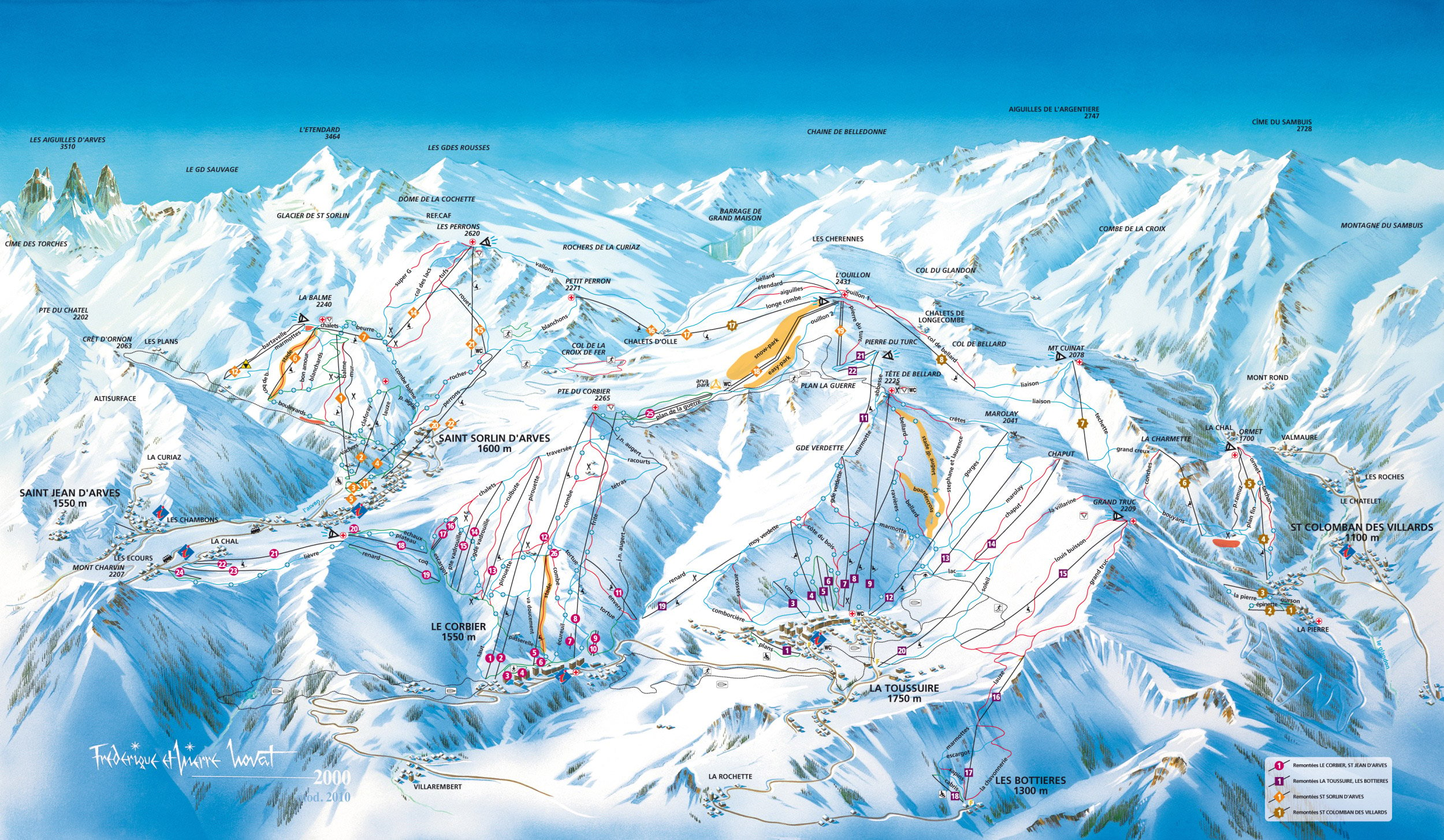 mapa tras ski w Le Corbier